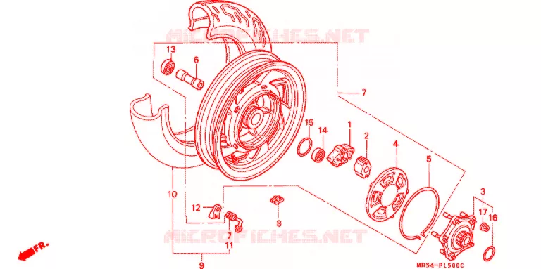 ACHTER WIEL Honda MOTO 800 PC800 1996  PC800T