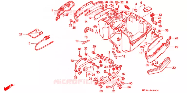 KOFER BINNEN CHASSIS Honda MOTO 800 PC800 1996  PC800T