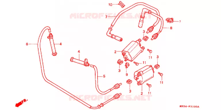 BEDRADINGSBUNDEL/ ONTSTEKINGSSPOEL/ACCU Honda MOTO 800 PC800 1996  PC800T