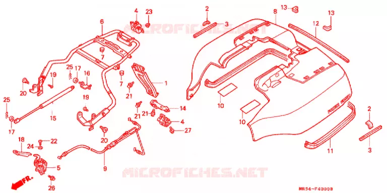 KOFFERBAK KLEP Honda MOTO 800 PC800 1996  PC800T