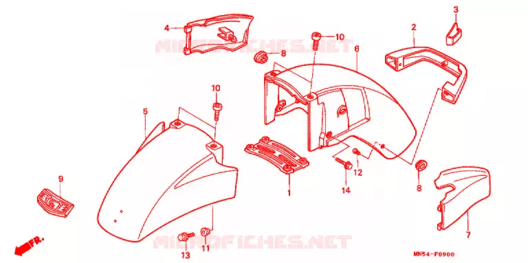 VOORSPATBORD Honda MOTO 1500 GOLD-WING 1990  GL1500SEL