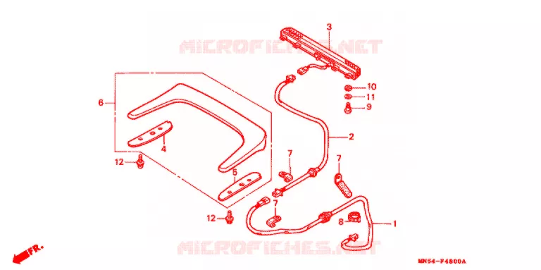 HOGE BEVESTIGING REMLICHT (GL1500SE) Honda MOTO 1500 GOLD-WING 1991  GL1500SEM