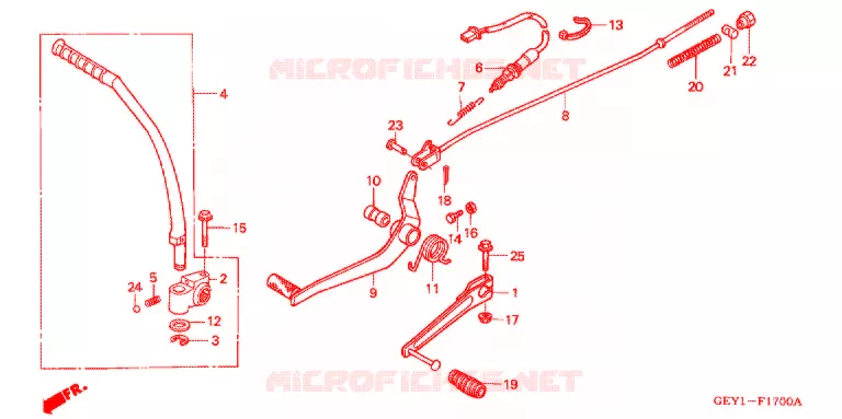 PEDAAL/KICKSTARTER ARM Honda MOTO 100 APE 2005  XZ1004