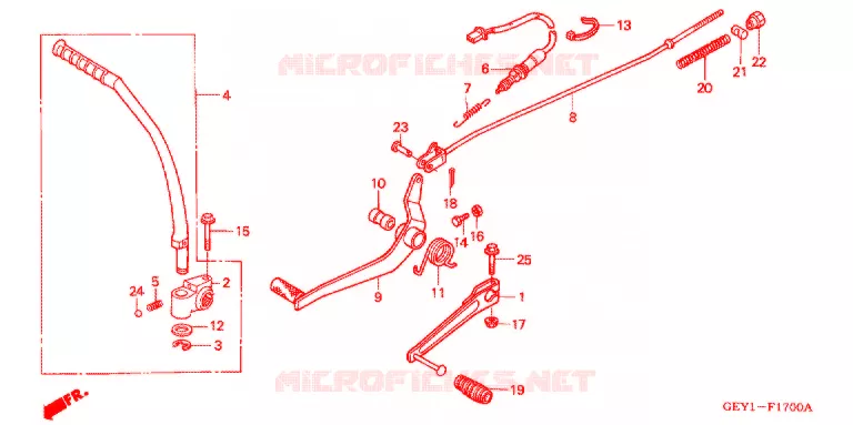 PEDAAL/KICKSTARTER ARM Honda MOTO 50 APE 2003  XZ503