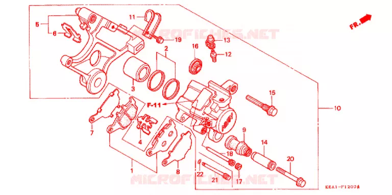 ACHTER REMKLAUW Honda MOTO 250 HORNET 2000  CB250FY