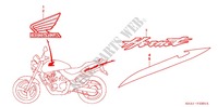 EMBLEEM/STREEP (CB250F3/6/7) voor Honda CB 250 HORNET 2005