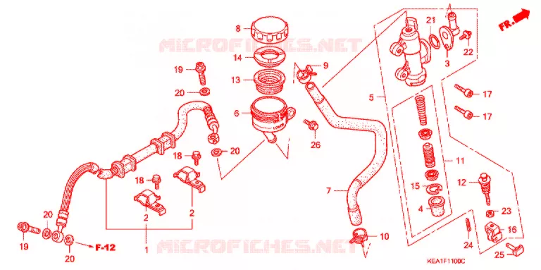 ACHTER REM HOOFD CILINDER Honda MOTO 250 HORNET 2005  CB250F3