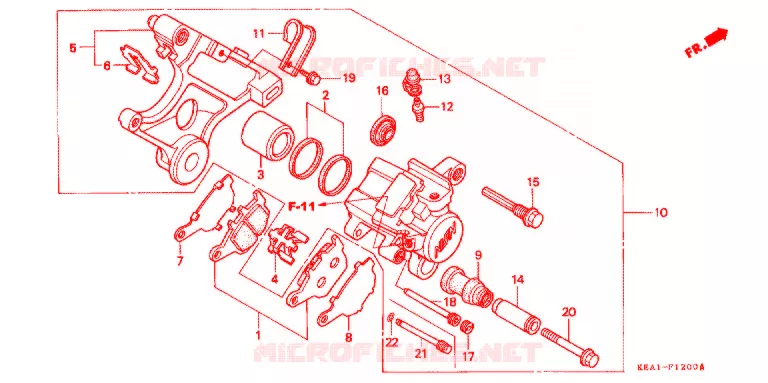 ACHTER REMKLAUW Honda MOTO 250 HORNET 2005  CB250F3