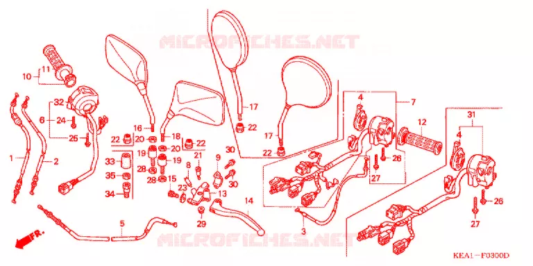 HENDEL HEFBOOM/SCHAKELAAR/KABEL(1) Honda MOTO 250 HORNET 2003  CB250F3