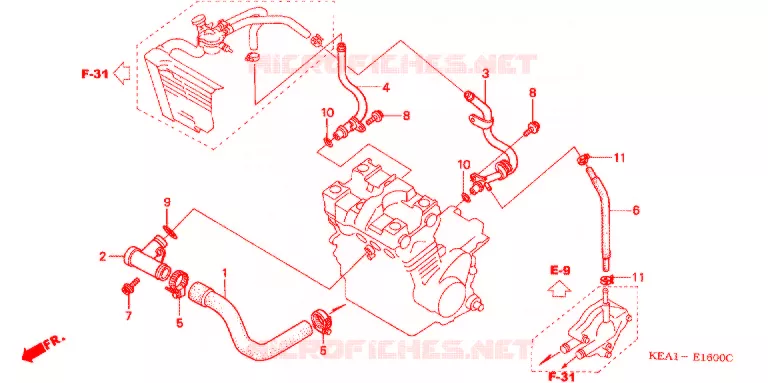 WATER PIJP Honda MOTO 250 HORNET 2004  CB250F3