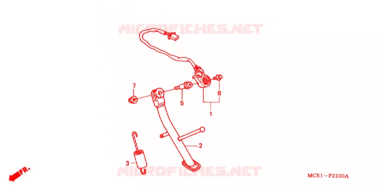 HOOFD STANDAARD/REMPEDAAL Honda MOTO 400 CB 2004  CB400SF4
