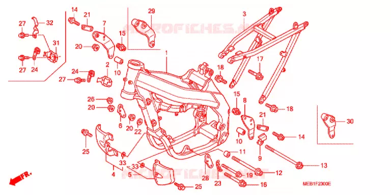 FRAME CHASSIS (CRF450R2,3,4) Honda MOTO 450 CRF 2002  CRF450R2