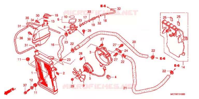 RADIATOR (FJS400A/D/FJS600A/D5-8) Honda SCOOTER 400 SILVERWING 2006  FJS400A5