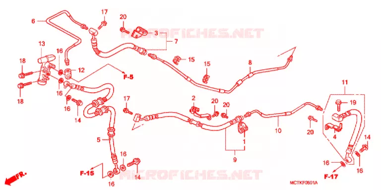 ACHTER REM SLANG (FJS400D/FJS600D5-8) Honda SCOOTER 400 SILVERWING 2006  FJS400D5