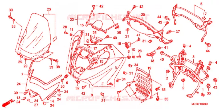 VOORKAP (FJS400A/D/FJS600A/D5-8) Honda SCOOTER 400 SILVERWING 2005  FJS400D5