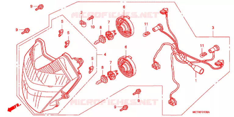 KOPLAMP (FJS400A/D/FJS600A/D5-8) Honda SCOOTER 600 SILVERWING 2006  FJS600A5_J