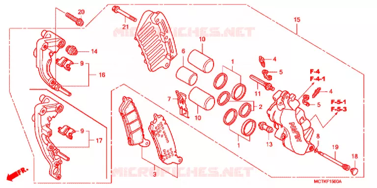 REMKLAUW VOOR (FJS400A/D/FJS600A/D5-8) Honda SCOOTER 600 SILVERWING 2005  FJS600A5_J