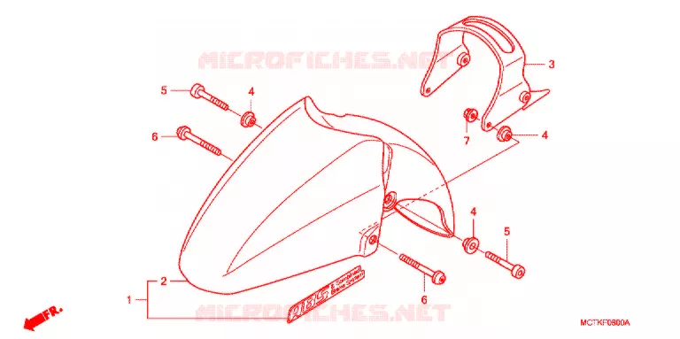 VOORSPATBORD (FJS400A/D/FJS600A/D5-8) Honda SCOOTER 600 SILVERWING 2005  FJS600A5_J