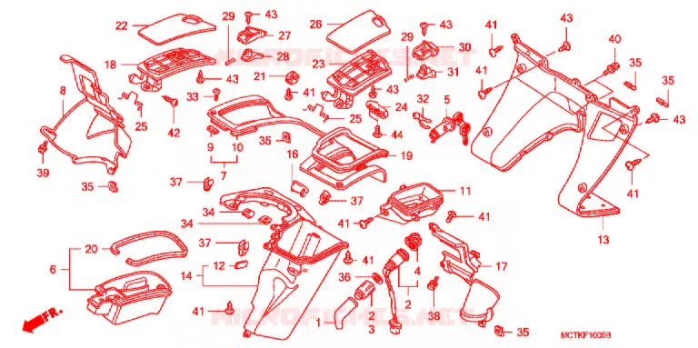 BEENSCHERM (FJS400A/D/FJS600A/D5-8) Honda SCOOTER 600 SILVERWING 2006  FJS600D5