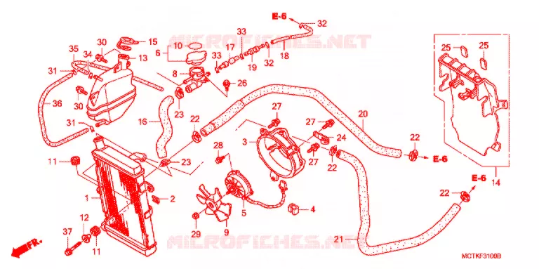RADIATOR (FJS400A/D/FJS600A/D5-8) Honda SCOOTER 600 SILVERWING 2005  FJS600D5