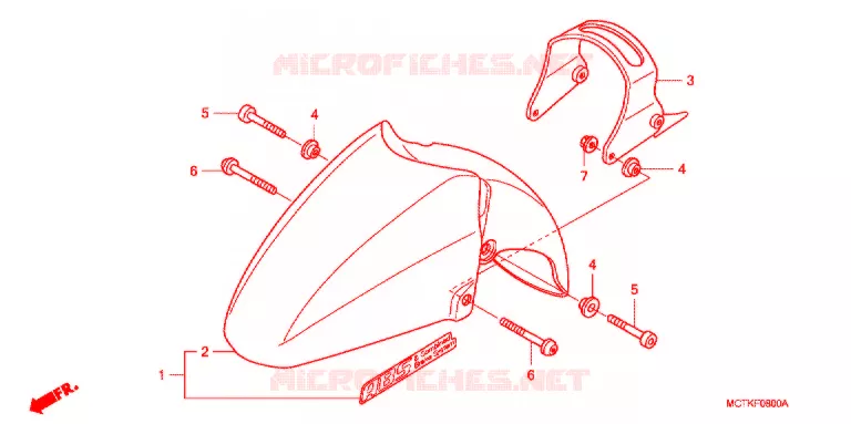 VOORSPATBORD (FJS400A/D/FJS600A/D5-8) Honda SCOOTER 600 SILVERWING 2005  FJS600D5