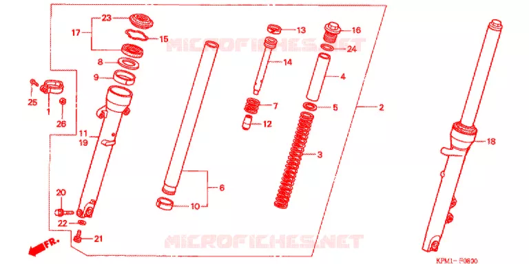 VOOR VORK Honda MOTO 223 FTR 2000  FTR223Y