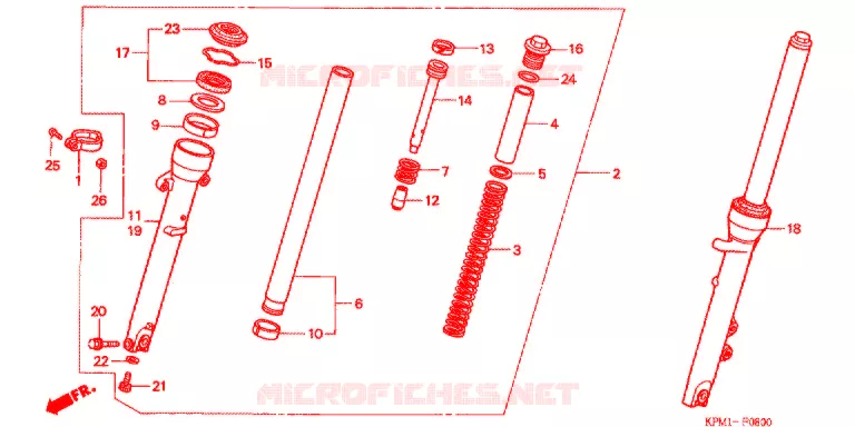 VOOR VORK Honda MOTO 223 FTR 2002  FTR223D2