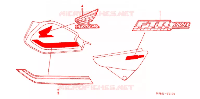 EMBLEEM/STREEP (2) Honda MOTO 223 FTR 2003  FTR2233