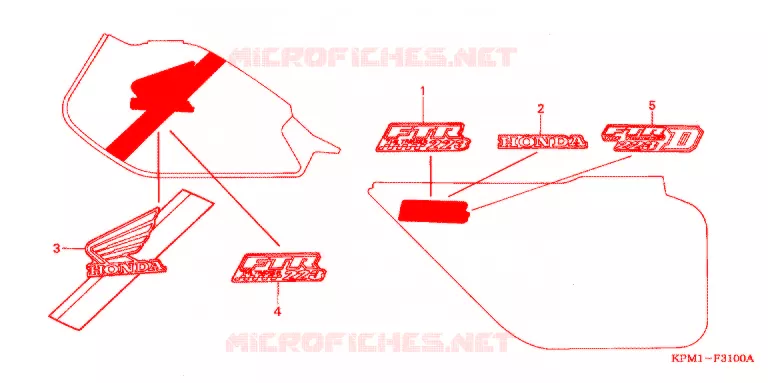 EMBLEEM/STREEP (1) Honda MOTO 223 FTR 2004  FTR2234
