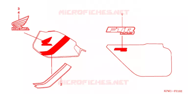 EMBLEEM/STREEP (3) Honda MOTO 223 FTR 2005  FTR2235