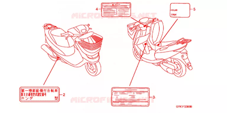 WAARSCHUWINGSLABEL(1) Honda SCOOTER 50 DIO 2004  NSC50SH4