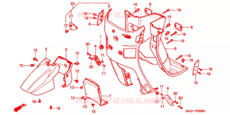 VOORSPATBORD / TREEPLANK Honda SCOOTER 50 GYRO 1990  TC50M
