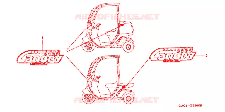 EMBLEEM/STREEP (TC50M/P/V/Y) Honda SCOOTER 50 GYRO 1993  TC50P