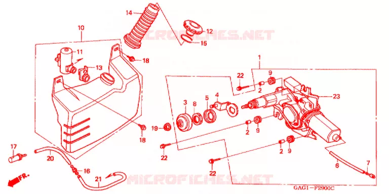 MOTOR VOOR RUITENWISSER Honda SCOOTER 50 GYRO 1993  TC50P