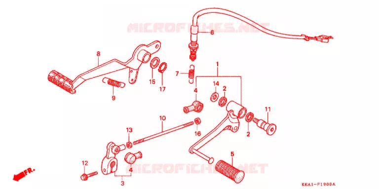 HOOFD STANDAARD/REMPEDAAL Honda MOTO 250 HORNET 2002  CB250F1