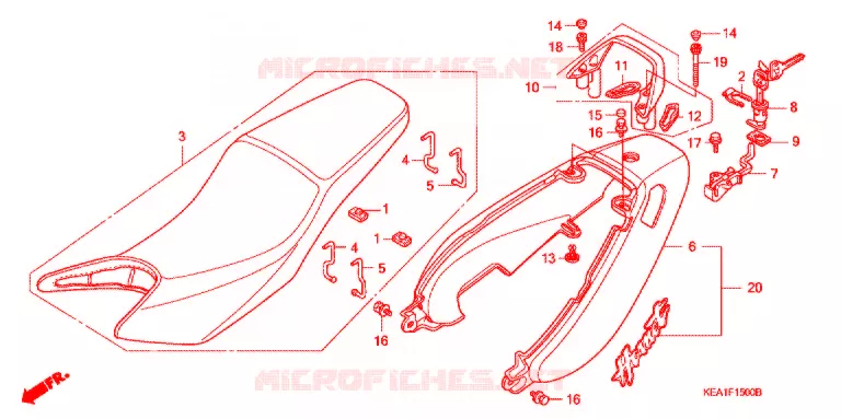 ZITTING/ZITTING KAP Honda MOTO 250 HORNET 2001  CB250F1
