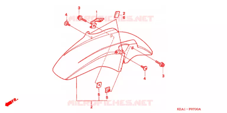 VOORSPATBORD Honda MOTO 250 HORNET 2006  CB250F6