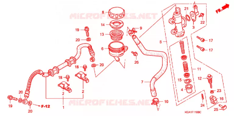 ACHTER REM HOOFD CILINDER Honda MOTO 250 HORNET 2007  CB250F7