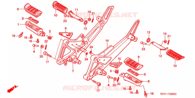 OPSTAP/KICKARM/ WISSEL PEDAAL Honda MOTO 250 HORNET 2007  CB250F7