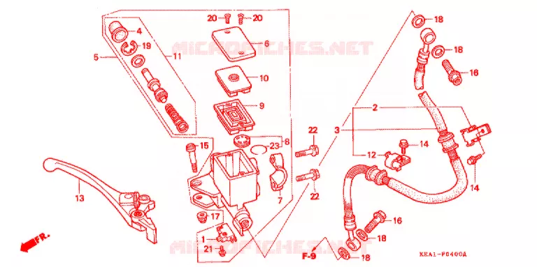 VOORREM HOOFDCILINDER Honda MOTO 250 HORNET 1996  CB250FT