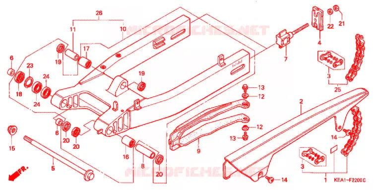 ZWAAI-ARM/KETTINGKAST Honda MOTO 250 HORNET 1996  CB250FT