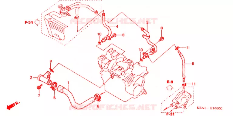 WATER PIJP Honda MOTO 250 HORNET 1996  CB250FT
