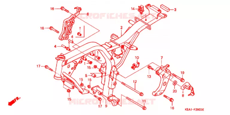 FRAME CHASSIS Honda MOTO 250 HORNET 1996  CB250FT