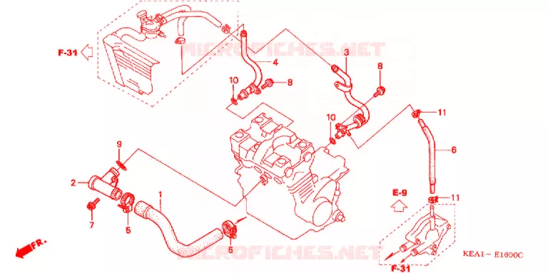 WATER PIJP Honda MOTO 250 HORNET 1998  CB250FV
