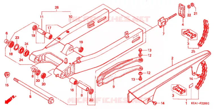 ZWAAI-ARM/KETTINGKAST Honda MOTO 250 HORNET 1998  CB250FV