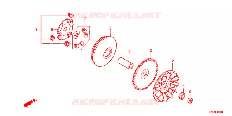 AANDRIJFFACE/ KICKSTARTER SPIL Honda SCOOTER 110 VISION 2012  NSC110MPDC