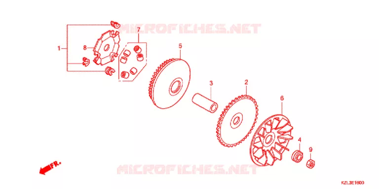 AANDRIJFFACE/ KICKSTARTER SPIL Honda SCOOTER 110 VISION 2013  NSC110MPDC