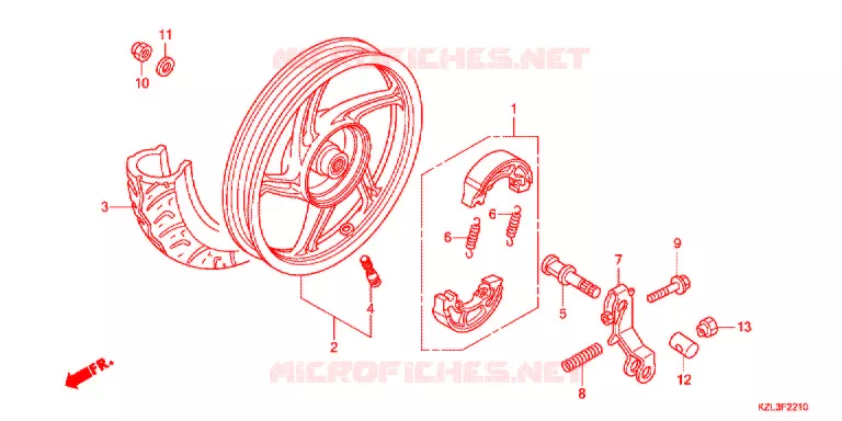 ACHTER WIEL Honda SCOOTER 110 VISION 2012  NSC110MPDC