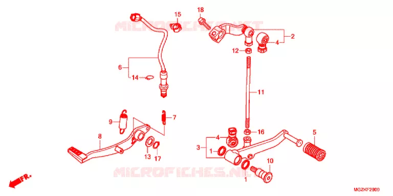 HOOFD STANDAARD/REMPEDAAL Honda MOTO 400 CB 2013  CB400FD