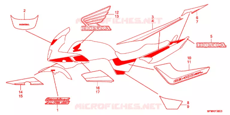 EMBLEEM/STREEP (4) Honda MOTO 400 CB 2012  CB400SC